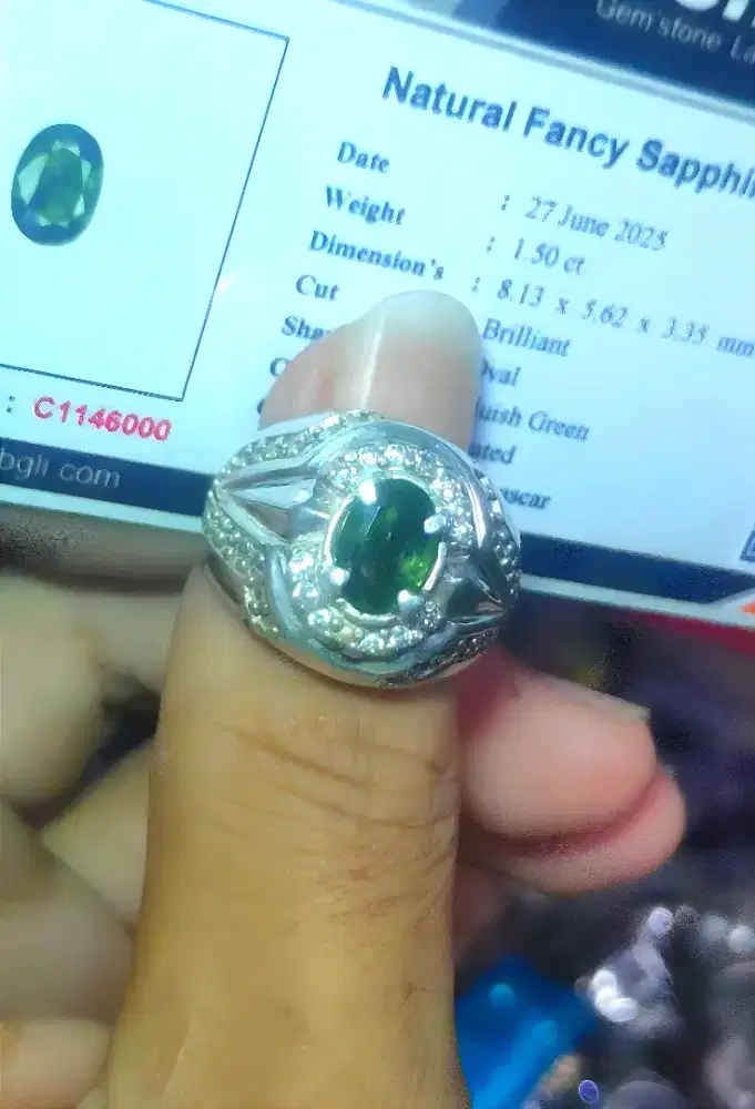 Cincin perak silver 925 sapphire