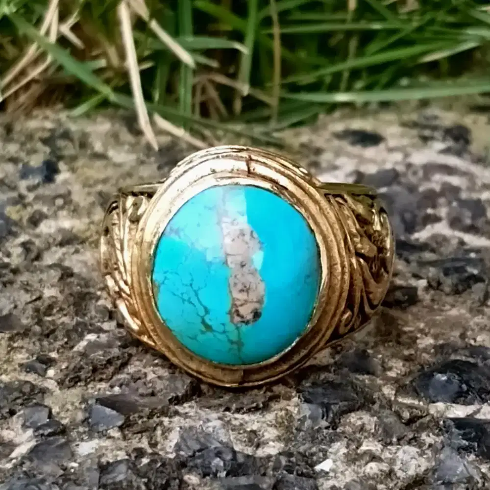 Cincin kuningan pirus persiab13x12