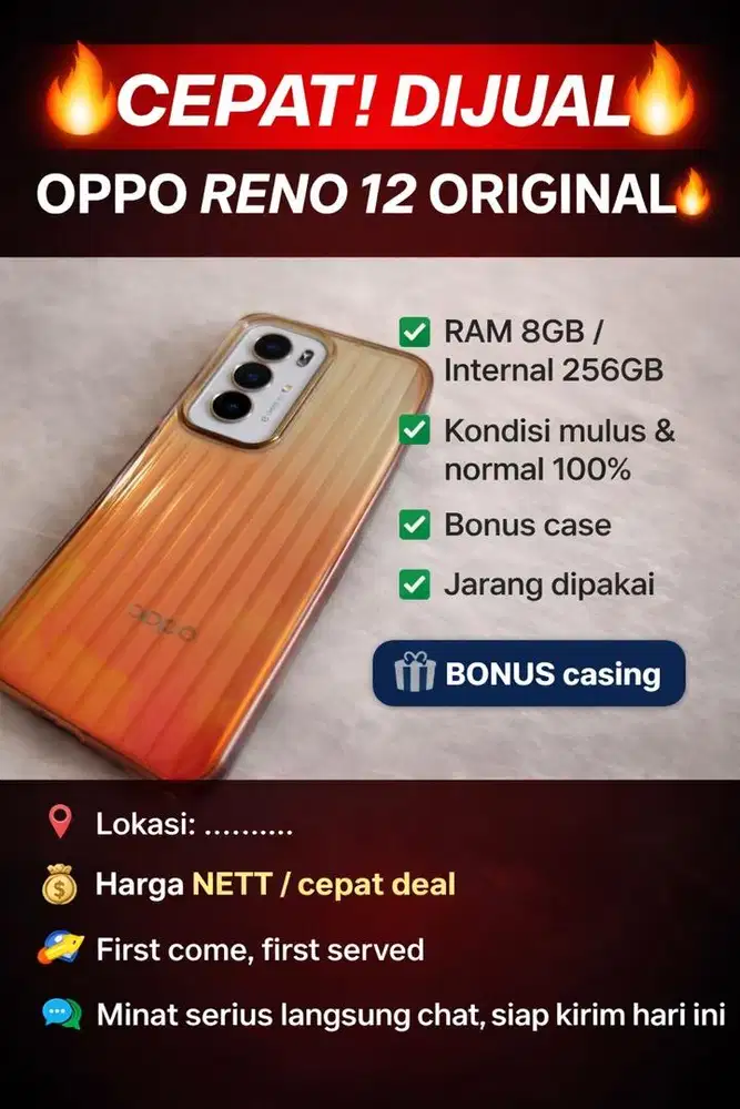 Jual oppo reno 12