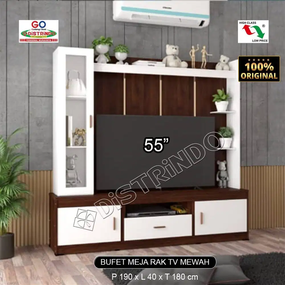 DISTRINDO Bufet TV Mewah Untuk TV 55inch / Bufet Lemari Pajangan