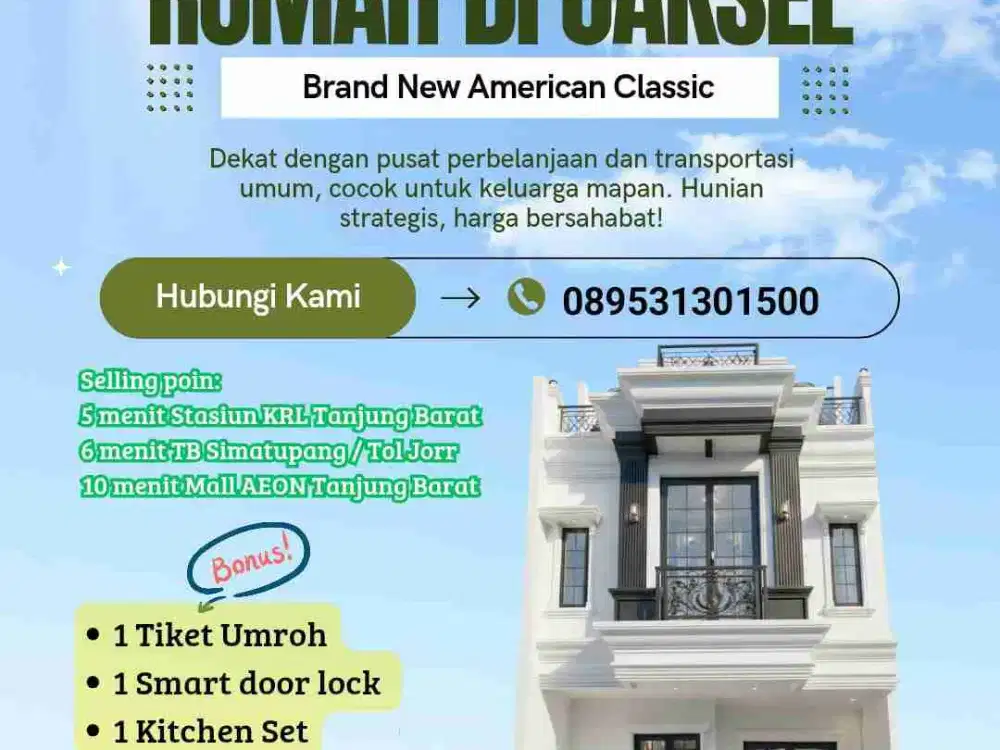 Jual Rumah mewah 2,5 Lantai ada Rooftop di Kebagusan pasar Minggu Jakarta Selatan akses mobil Bebas Banjir SHM
