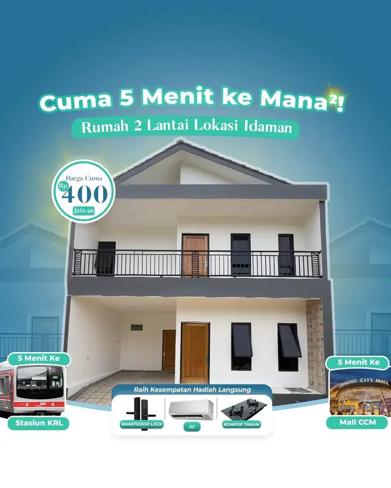 Rumah Baru 2 Lantai Harga 500 Jutaan Bisa Cash & KPR
