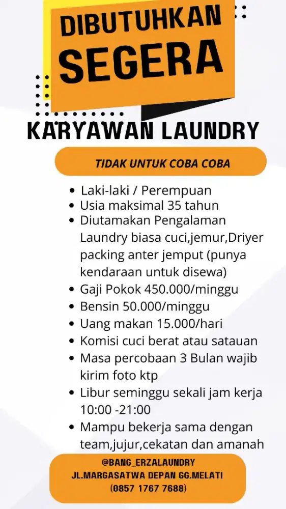 Lowongan Kerja Laundry