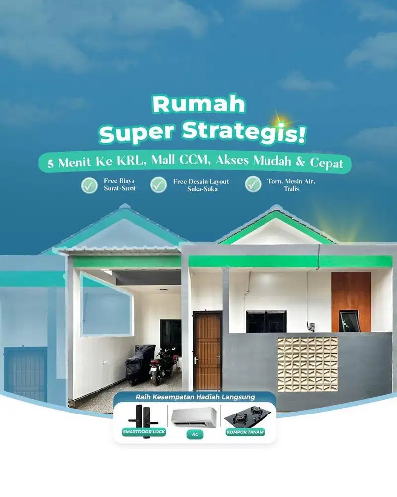 Rumah Baru Harga 300 Jutaan Bisa Cash & KPR Dekat Pemda Cibinong