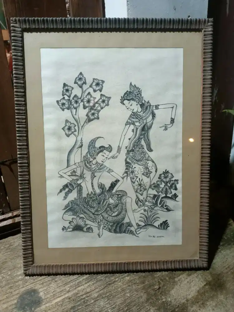 Lukisan tua original  IDA BAGUS ANOM...MEDIA KERTAS