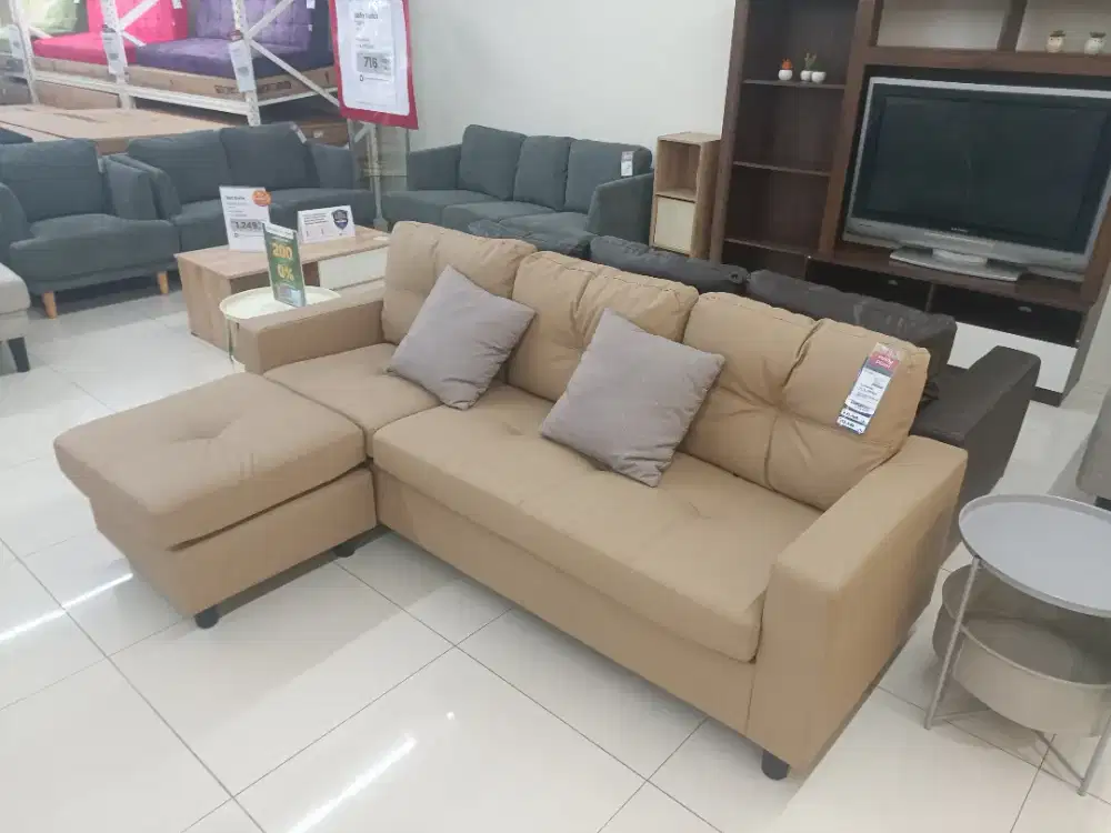PROMO SOFA L KULIT CANTIK