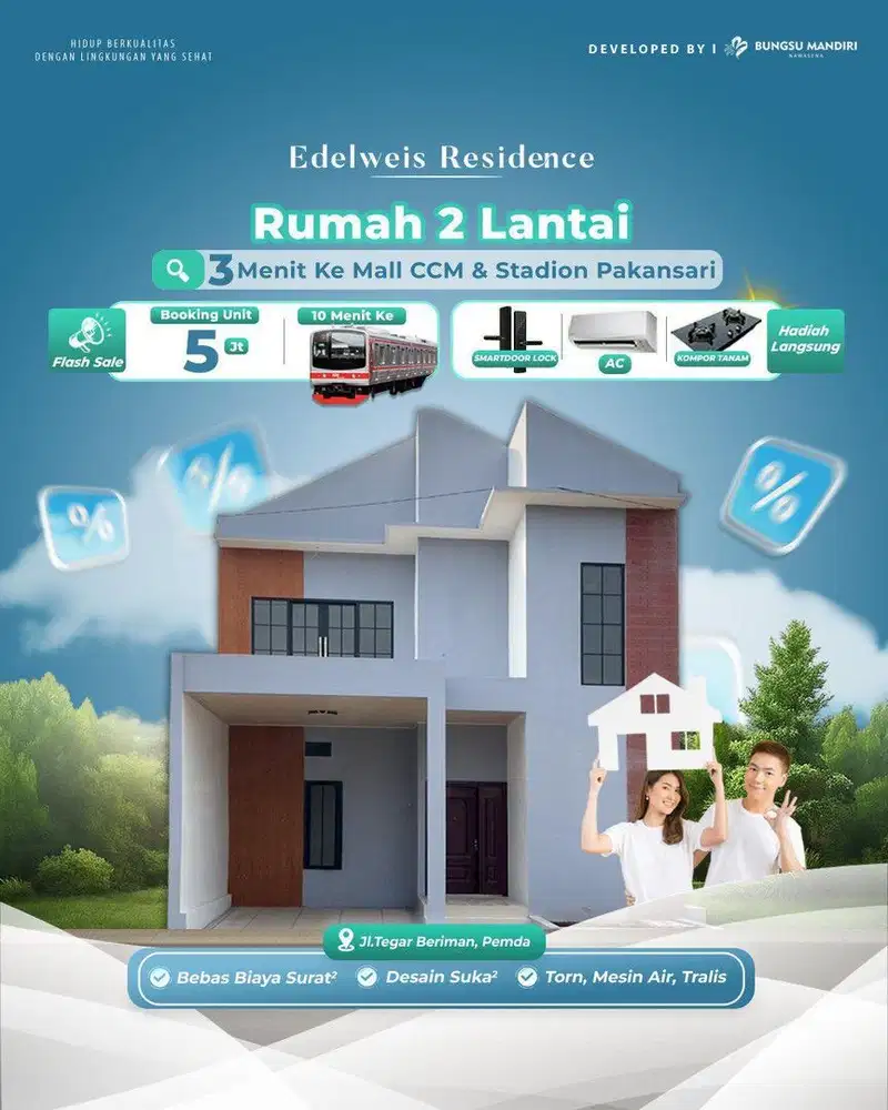 Rumah Baru 2 Lantai Cash & KPR dekat Pemda Cibiong