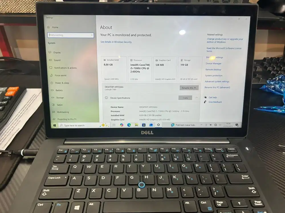 Dell lattitude E7280 14 inc i5-7300U Ram8 SD128 Touch Screen mulus