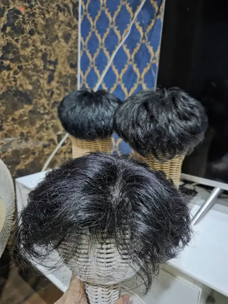 TOUPEE WIG RAMBUT PALSU LUXURY ( DAPAT 3 PCS )