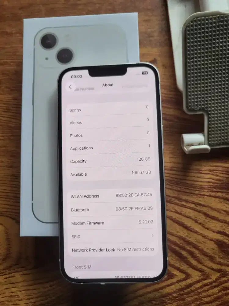 Iphone 13 128gb white inter fullset mulus all operator no minus