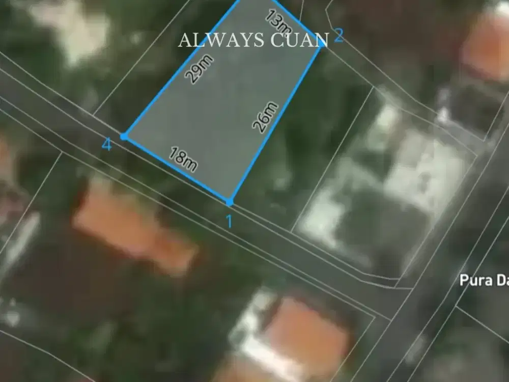 tanah siap dibangun dekat pantai pererenan dijual