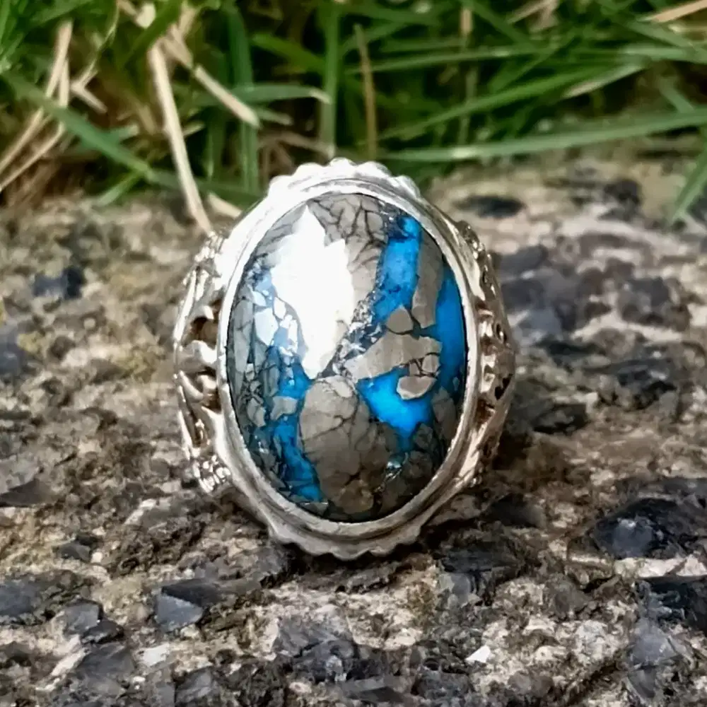 cincin perak pirus persia badar 02