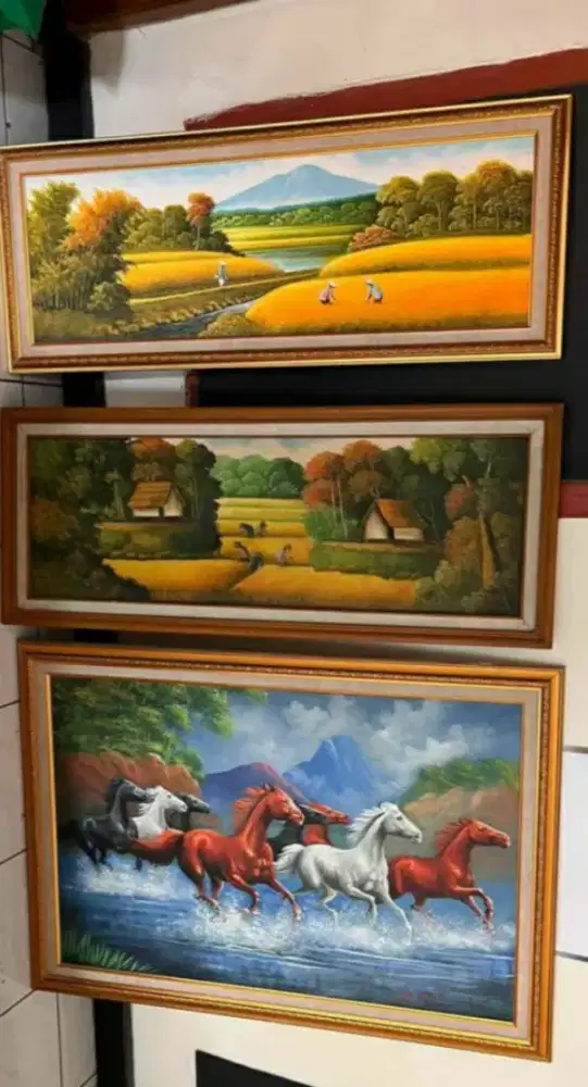 Lukisan Pemandangan dan Kuda.