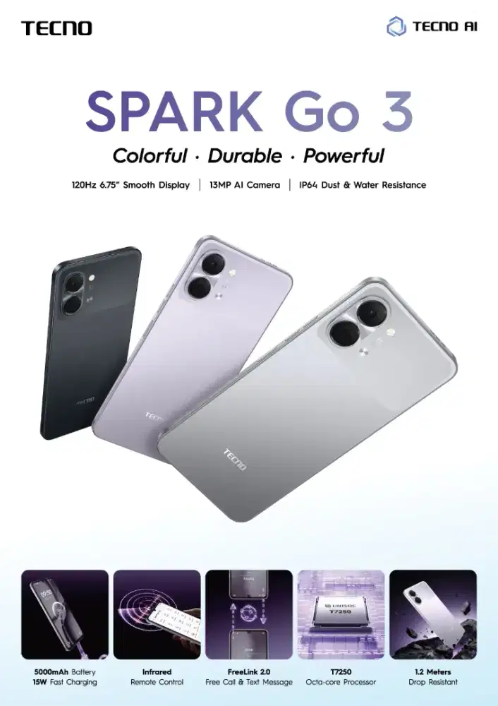 Tecno spark go 3 garasi resmi