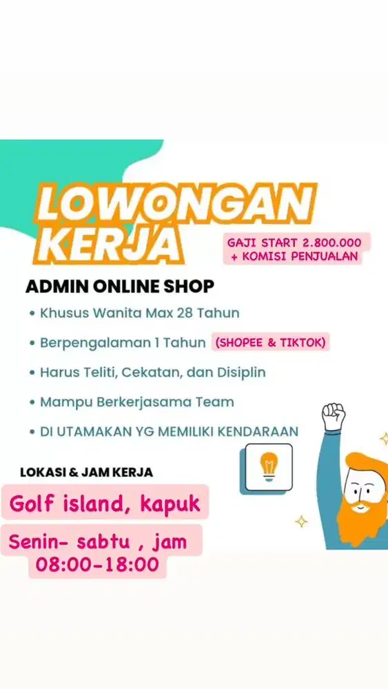 LOKER ADMIN ONLINE SHOP