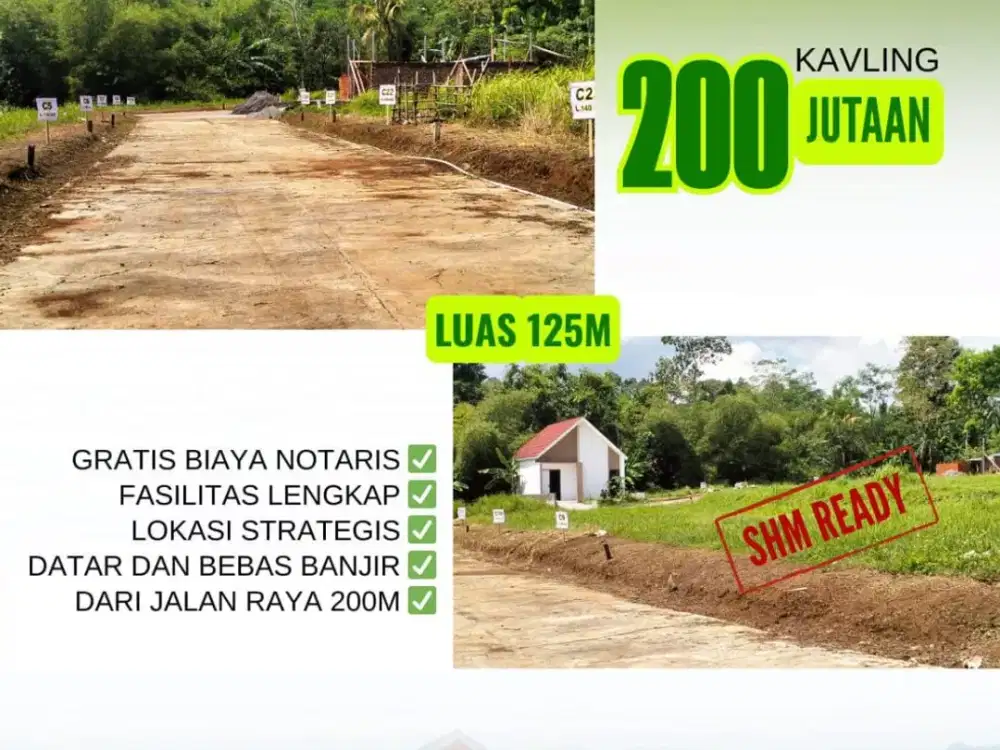 Tanah murah SHM Ready akses jalan lebar mangunsari