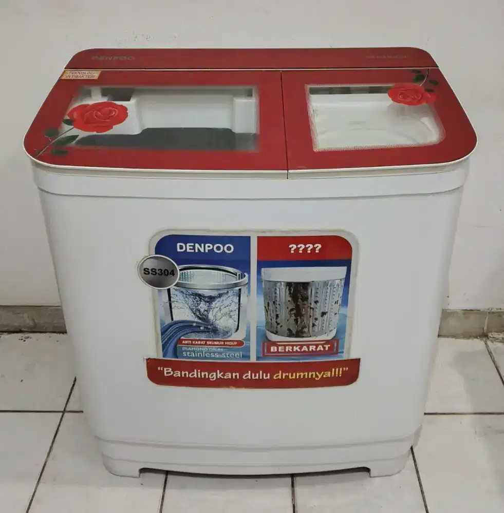 Mesin Cuci Denpoo Platinum Model Baru Tabung Stainless Terawat Bagus