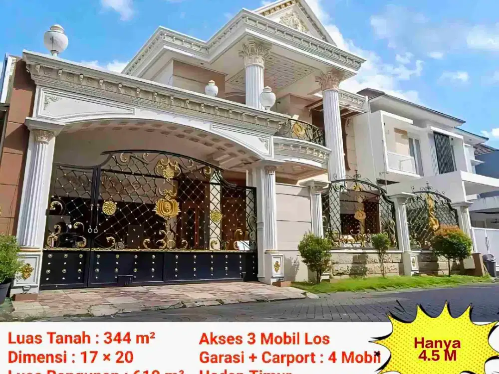 ‼️JUAL RUGI‼️Rumah Classic Mewah Di Kebonsari Elveka Gayungsari