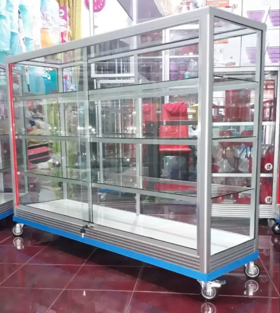 Etalase Kaca Full 5MM 1,5M×1M Serbaguna || Pakai Roda & Kunci