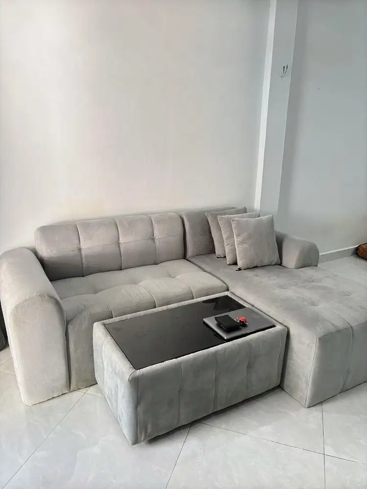 Jual Sofa L warna grey
