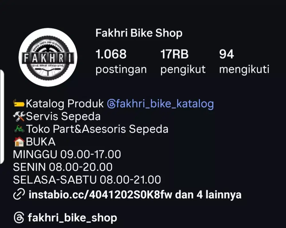 Fakhri Bike Shop AKSESORIS, PART SEPEDA SERTA SERVIS SEPEDA