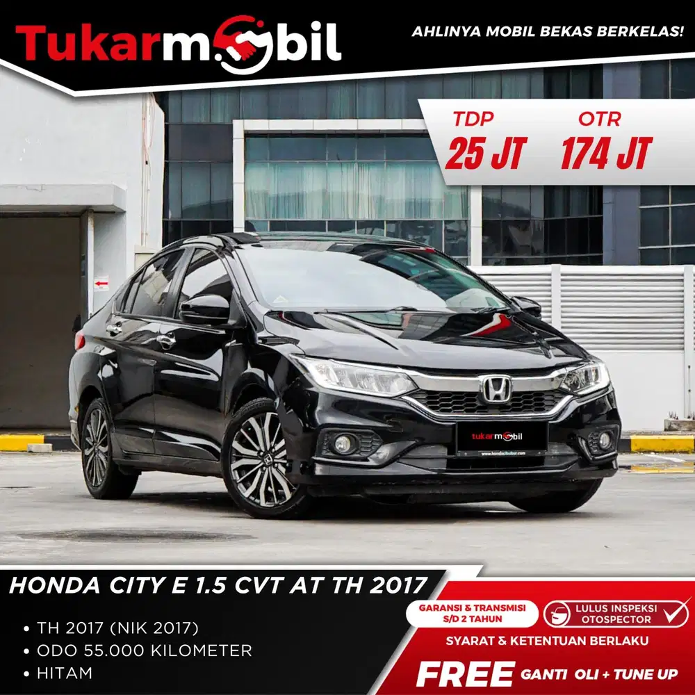Honda City E 1.5 AT THN 2017 plat genap