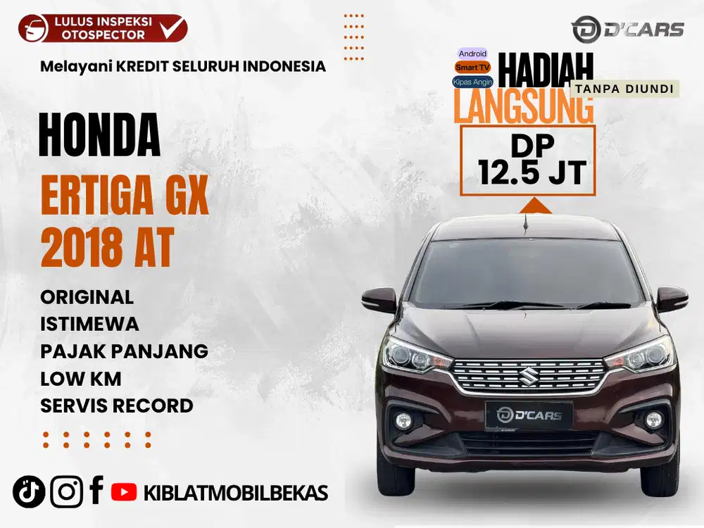 SUZUKI ERTIGA GX 2018 MATIC LOW KM