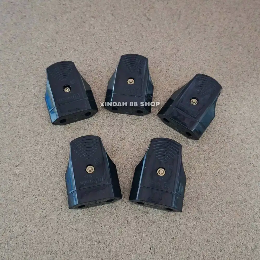 Contra Steker Gepeng Hitam Biasa Broco / Plug Coupler Broco
