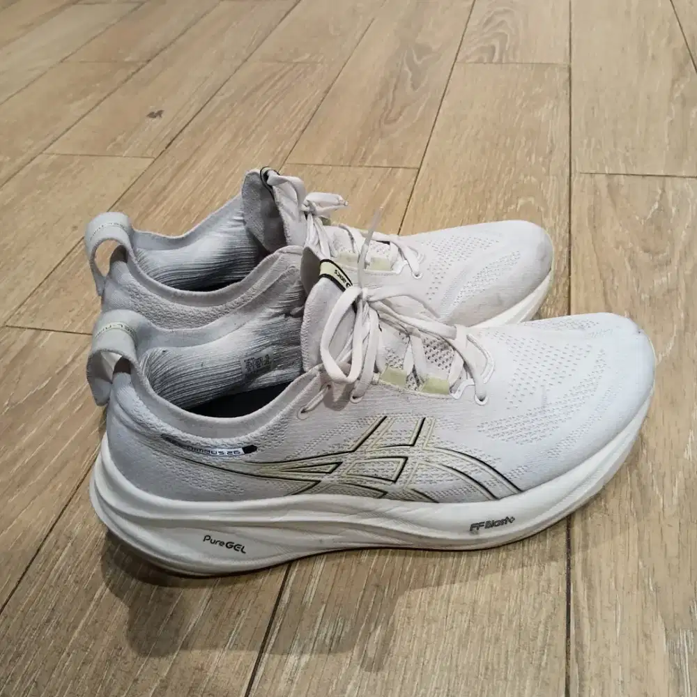 Sepatu Asics Gel Nimbus 26 Size 46.5 Original Pria White US 12 UK 11