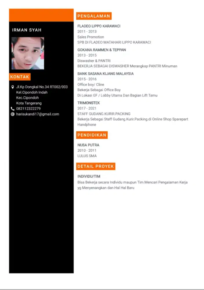 INFO LOKER DAERAH CIPONDOH