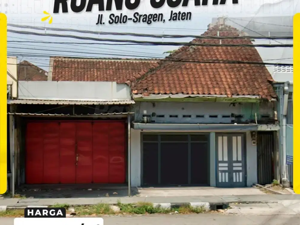 Dijual Ruang Usaha Strategis Pinggir Jalan Raya Solo-Sragen