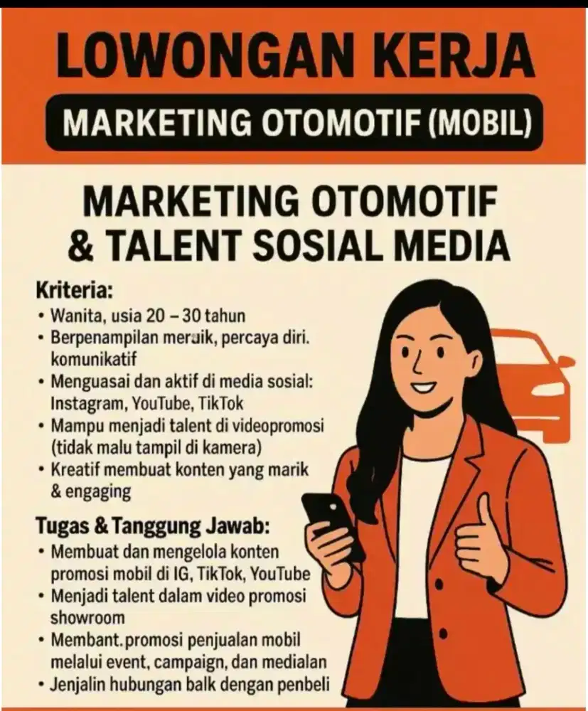 Lowongan Marketing Mobil Bekas