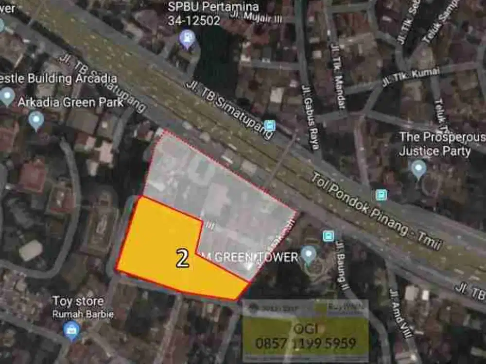 (IDR 795 M) Tanah Kavling Jakarta Selatan LT 1,8 Hektar