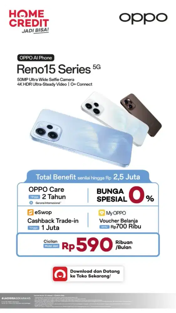 CICILAN RENO 15 SERIES BUNGA 0%