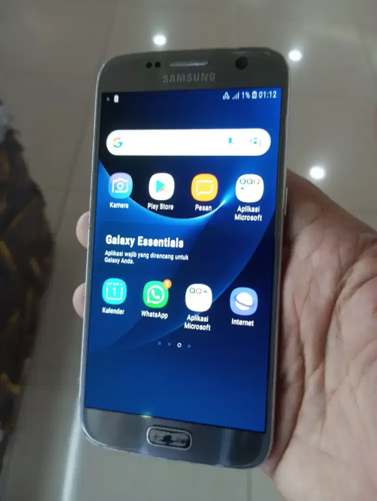 Samsung S7 flat layar datar NFC on kondisi normal mulus