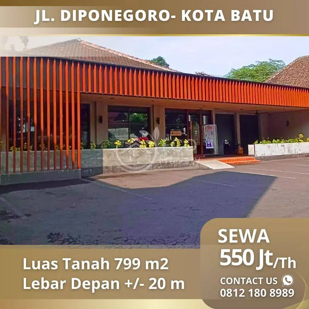 Sewa Bangunan Komersil Lokasi Jl. Diponegoro Sekitar Batu Town Square