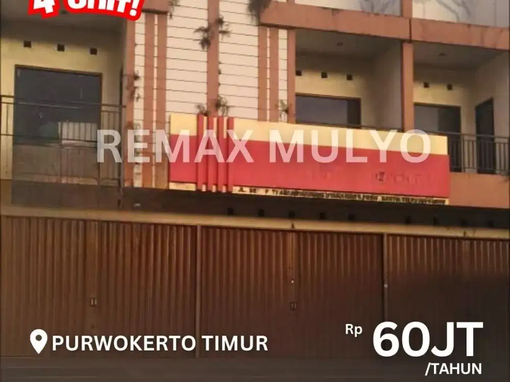 Disewakan Ruko 2 Lantai Ready 4 Unit Area Strategis Kota Purwokerto