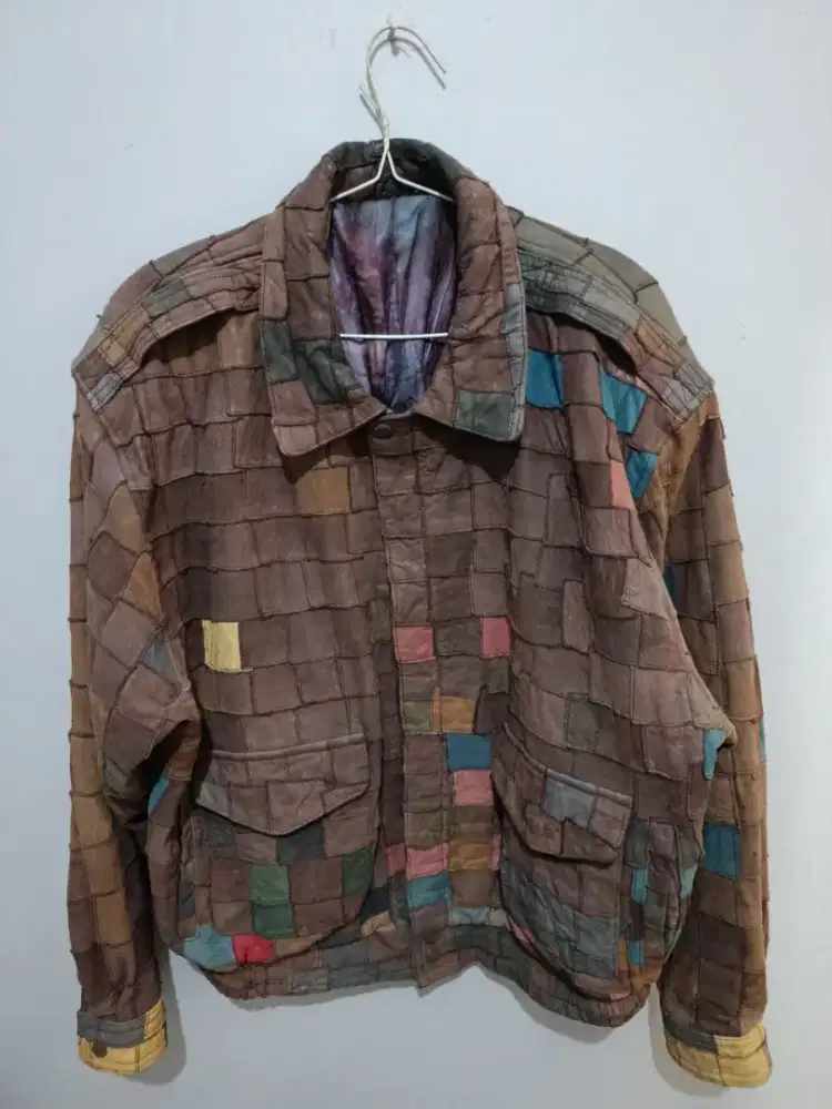 Jaket leather kulit sapi asli rawatan mulus no minus like new