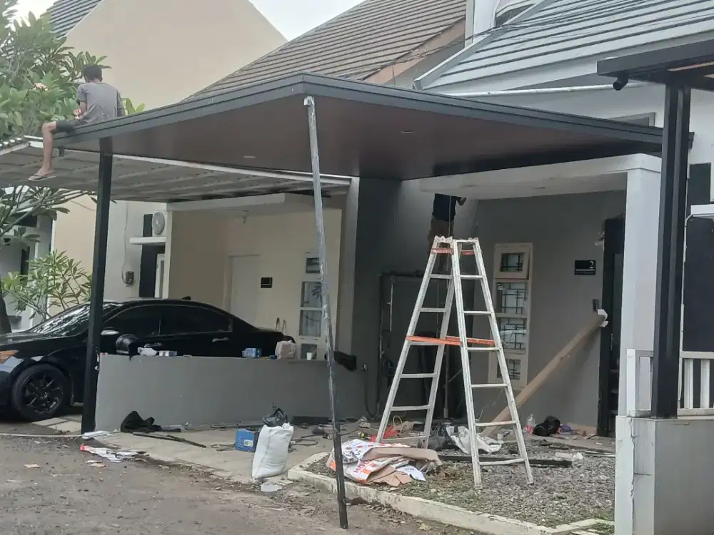 Kanopi atap alderon + pvc plapon