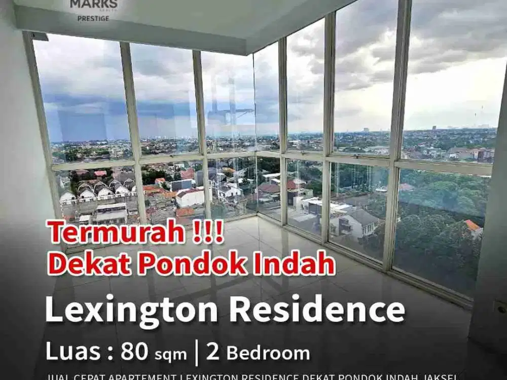 Termurah!! 
Jual cepat Apartement Lexington Residence 
Alamat: Jl. Deplu Raya, Pondok Pinang, Jakarta Selatan

Lantai: 12
Luas: 80sqm (Corner) 
Kamar Tidur: 2
Kamar mandi: 2
Kondisi: Brandnew Unfurnished (Kosong) 
Ada mini Balkon
Sertifikat: SHM
Bisa cash