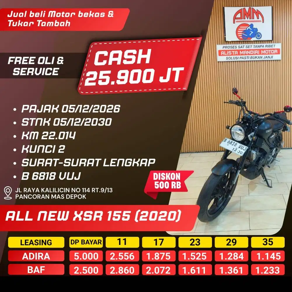 ALL NEW XSR 155 2020 PAJAK HIDUP KUNCI 2 CC 0% KREDIVO TOKPED INDODANA