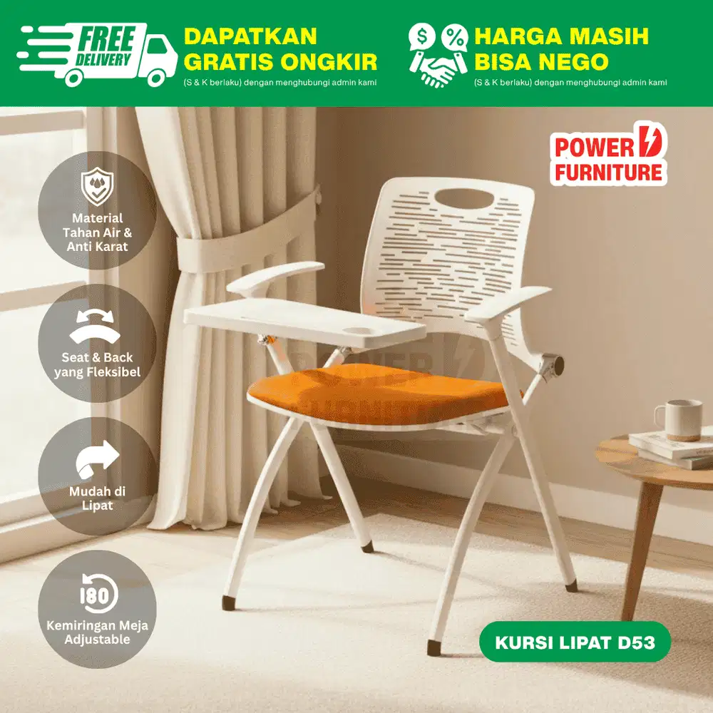 D53 Kursi Kuliah Lipat – Kursi Lipat Belajar Kampus | Kursi Training