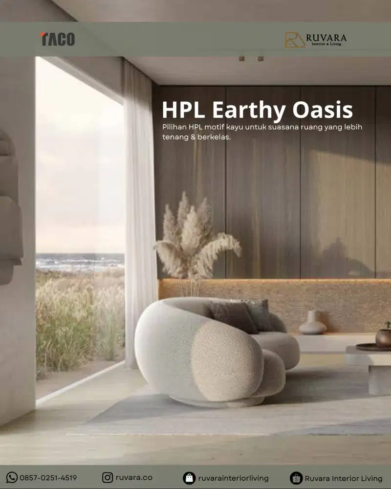 TACO Laminate HPL Earthy Oasis 1220x2440mm | HPL Motif Kayu Natural