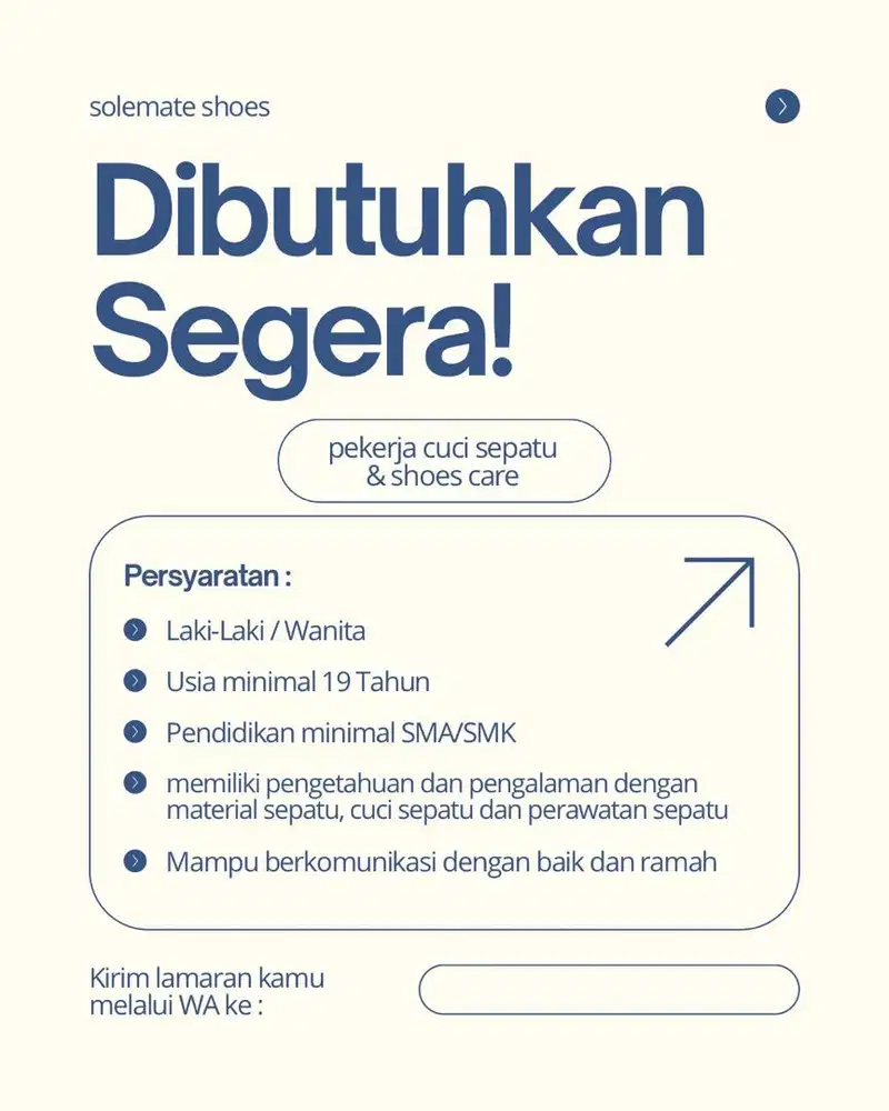 DIBUTUHKAN PENCUCI SEPATU