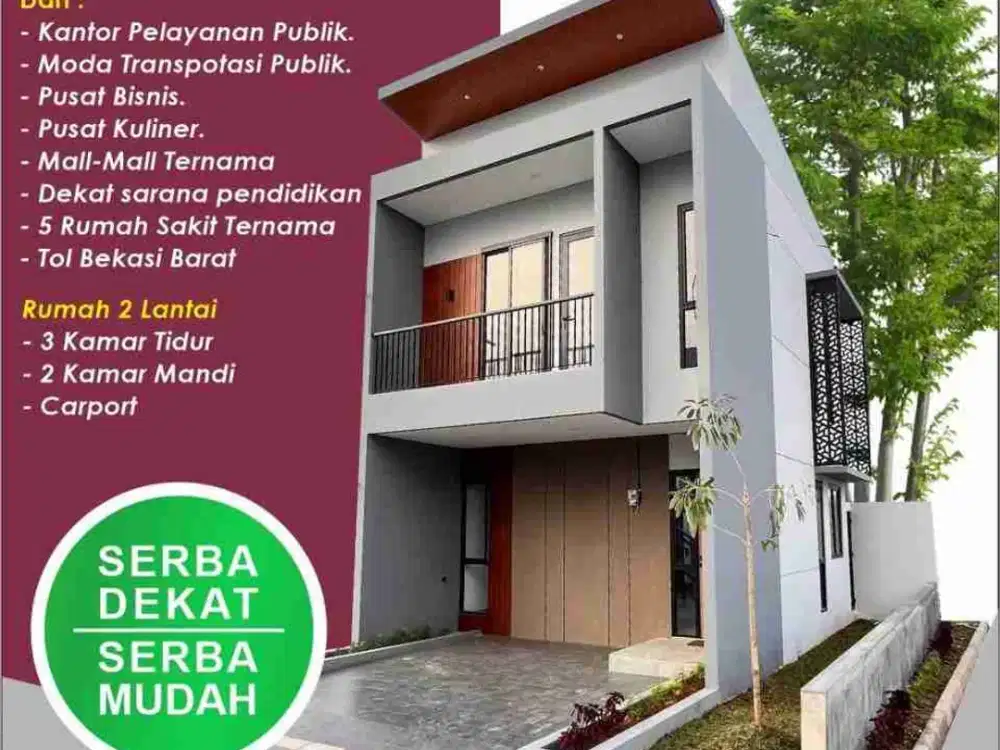 Di jual rumah ready stock 2 lantai di Sumarecon Bekasi