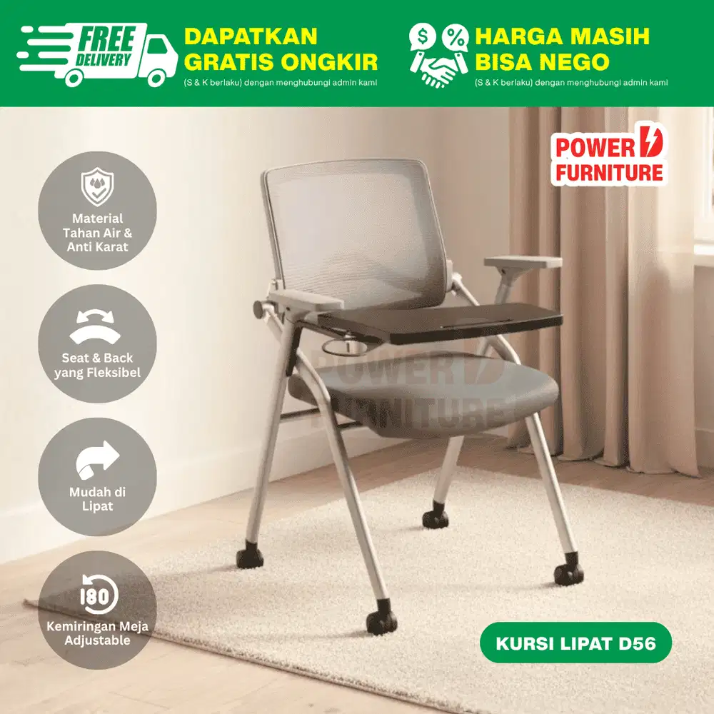 D56 Kursi Pelatihan – Kursi Lipat Kelas | Kursi Bimbel