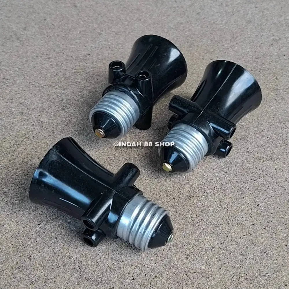 Fitting Kombinasi Hitam 2 Socket / Fitting Lampu Sambungan BROCO