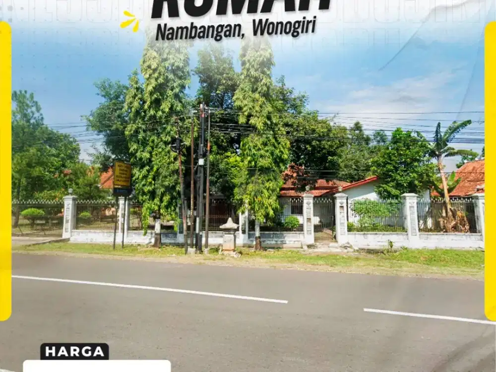 Dijual Rumah Hitung Tanah Luas 1.370 m² di Jalan Protokol Wonogiri