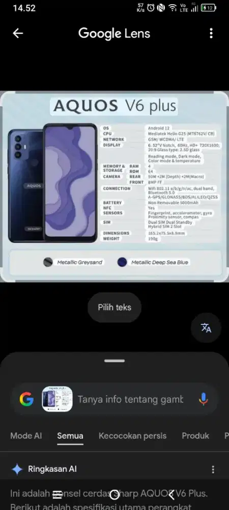 Jual Hp Sharp Aquos V6 Plus