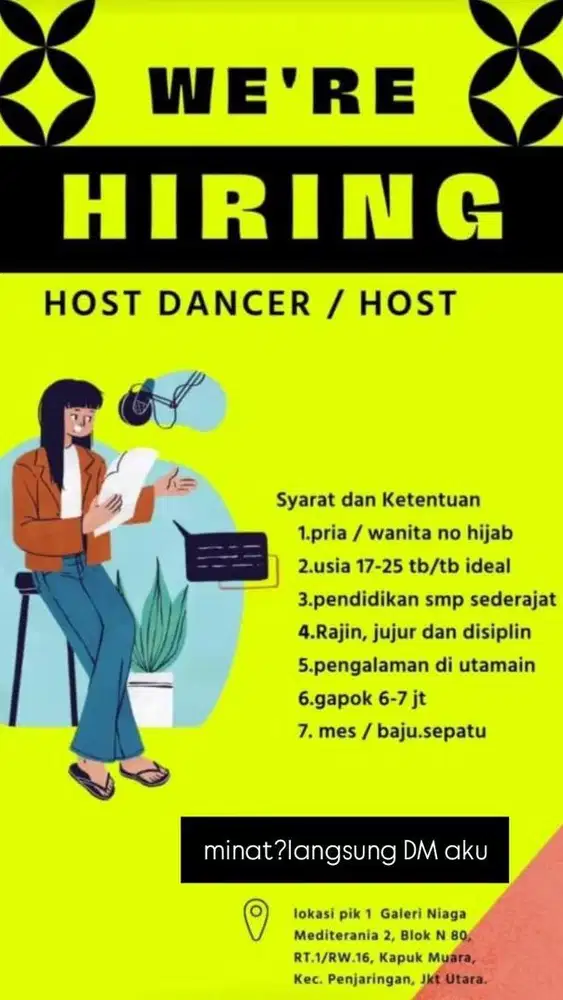 Lowongan pekerjaan host live dance